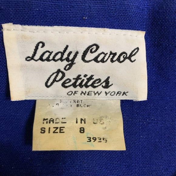 VTG Lady Carol Petites 8P Green With Blue Trim Short Sleeve Blazer 2pc Suit Set - Picture 10 of 14